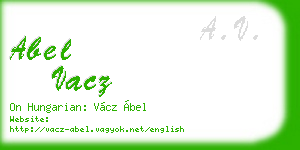 abel vacz business card